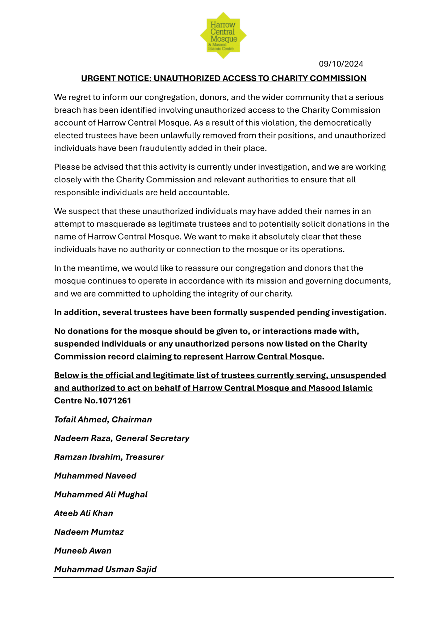 Home % - Harrow Central Mosque